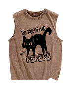 Attract Cats Vintage Distressed Washed Tank Top