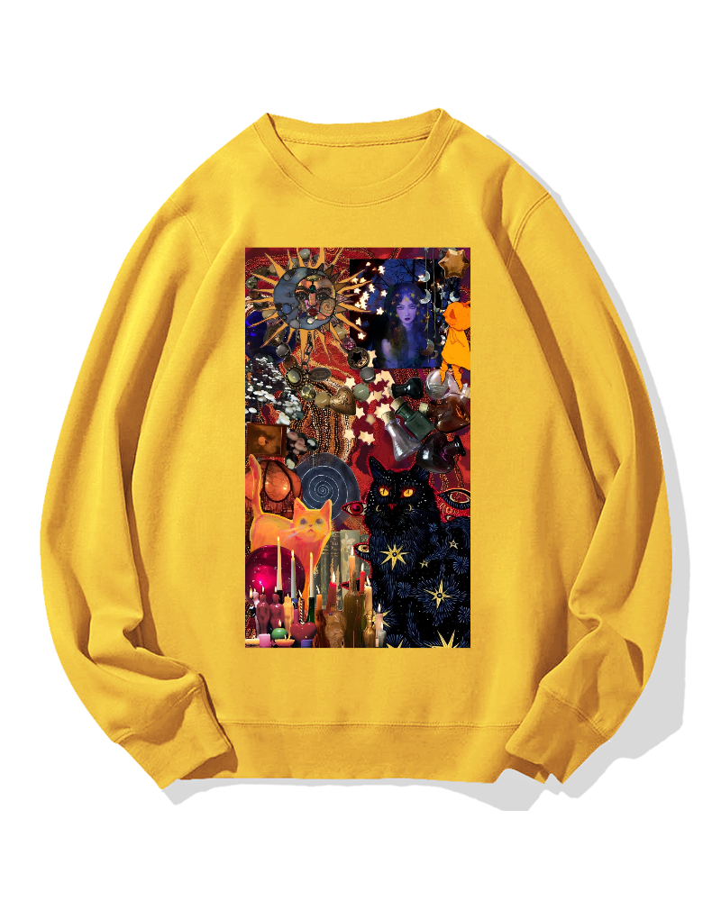 Mysterious Cat Cotton Sweatshirt