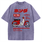 C70 Retro Motorcycle Vintage Washed T-shirt