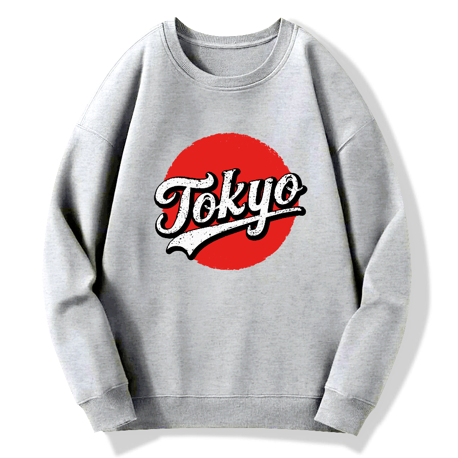 Retro Tokyo Cotton Pullover Sweatshirt