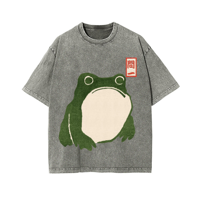 Frog Vintage Wash Japanese Design T-Shirt