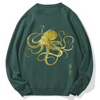 Japanese Octopus Geek Cotton Sweatshirt