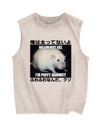 Puffy Rat Vintage Distressed Washed Tank Top