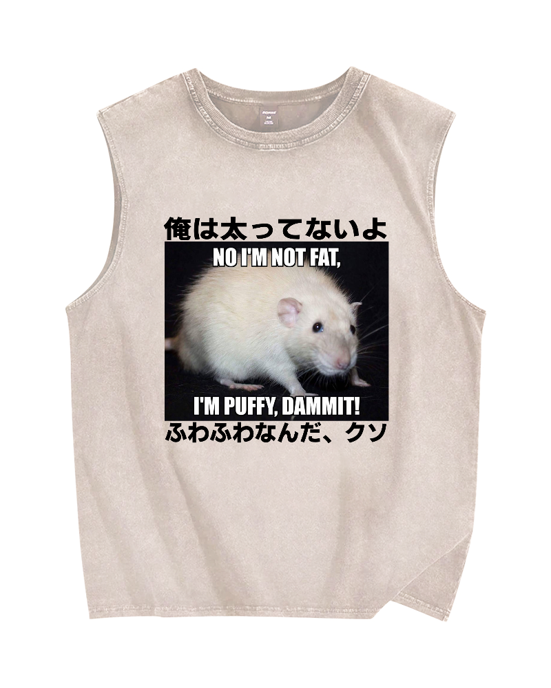 Puffy Rat Vintage Distressed Washed Tank Top