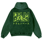 Drum & Bass Vintage Washed Cotton Back Art Hoodie