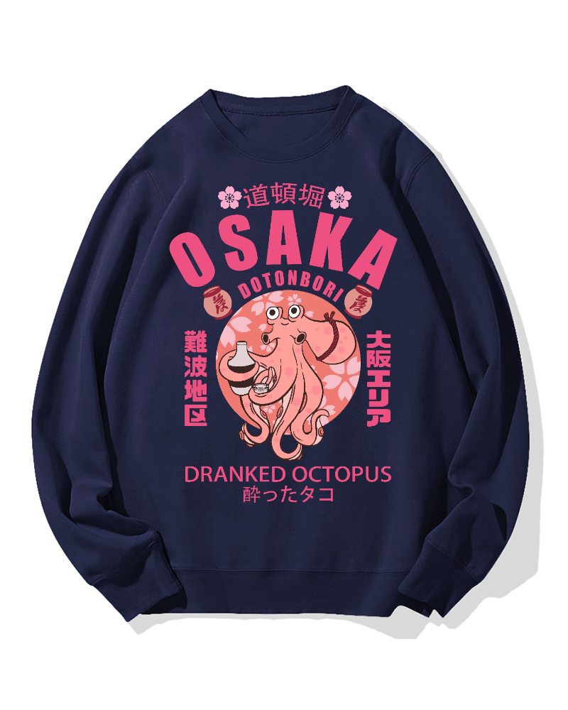 Osaka Sakura Octopus Cotton Sweatshirt