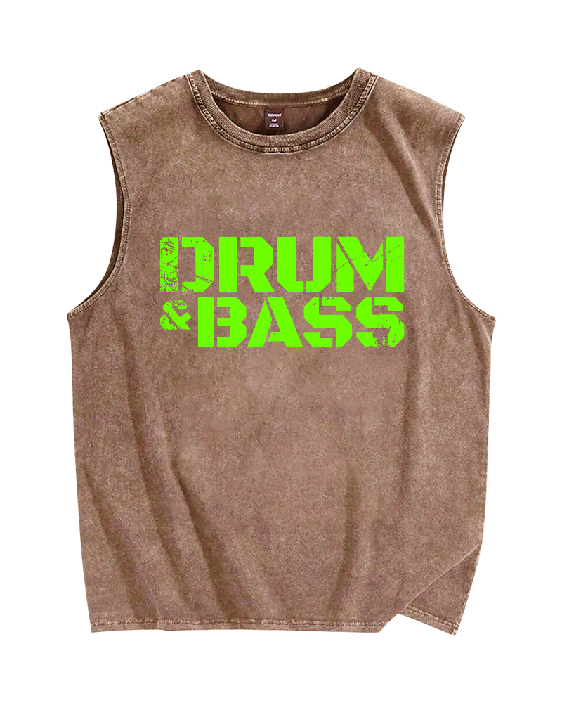 Drum & Bass Vintage Distressed Washed Tank Top