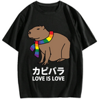 Capybara With Love Cotton casual T-shirt