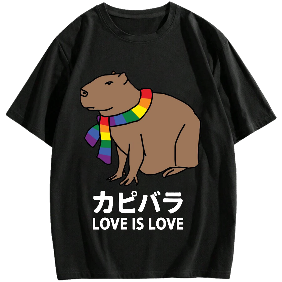 Capybara With Love Cotton casual T-shirt