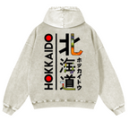 Hokkaido Vintage Washed Cotton Back Art Hoodie