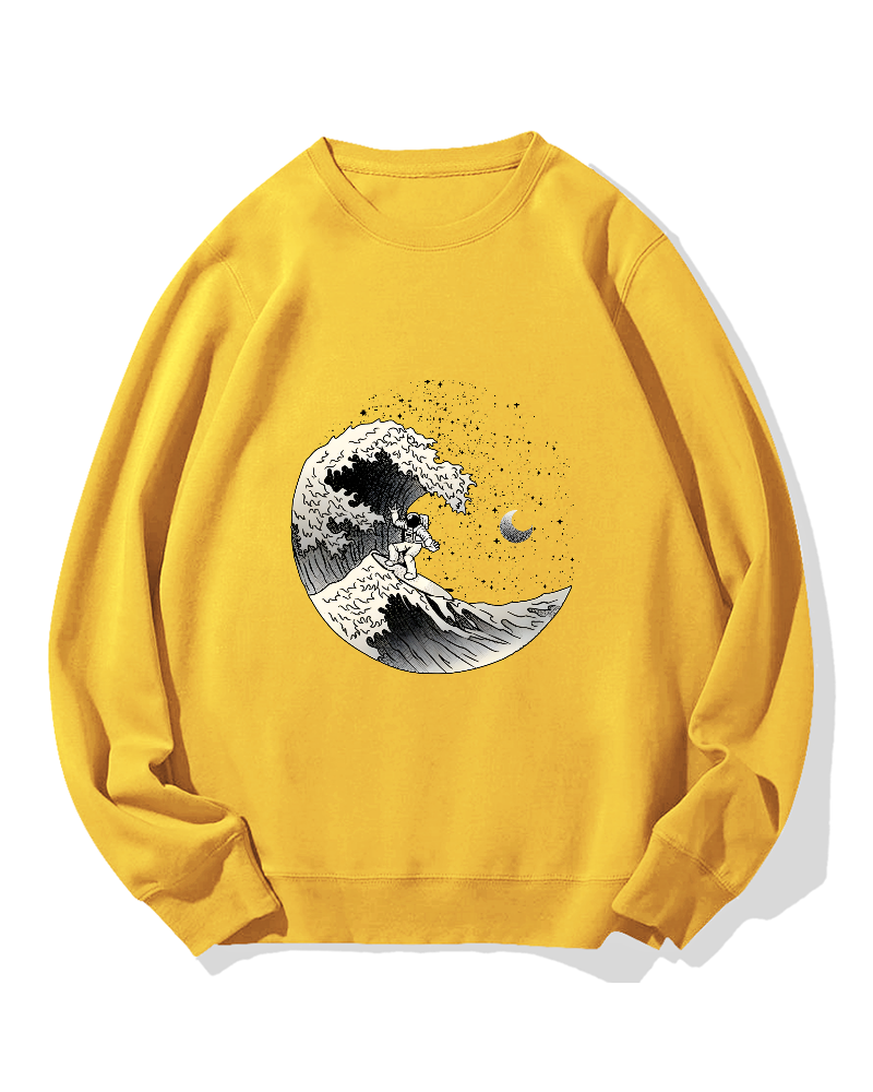 Astronaut surfing the waves Cotton Sweatshirt