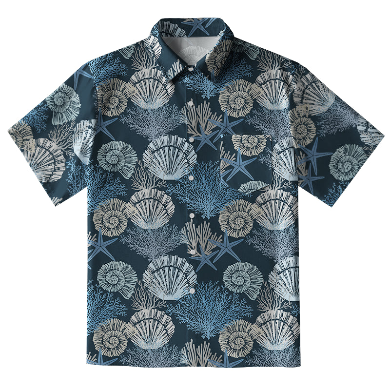 Seashell And Starfish Button-up Shirt