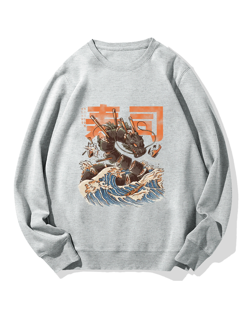Sushi Dragon Monster Cotton Sweatshirt