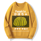 Japanese Yellow Punpkin Geek Cotton Sweatshirt