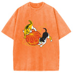 Neko Playing Cat Washed T-Shirt