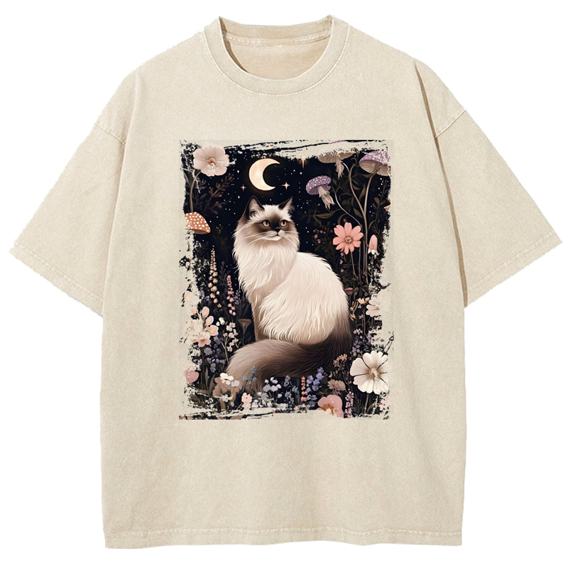 Ragdoll Cat in Wonderland Washed T-Shirt