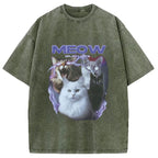 Neow Cat Meme Washed T-Shirt