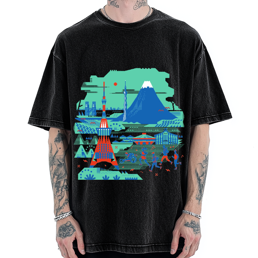 Japan Landscape & Sports Vintage Washed T-shirt