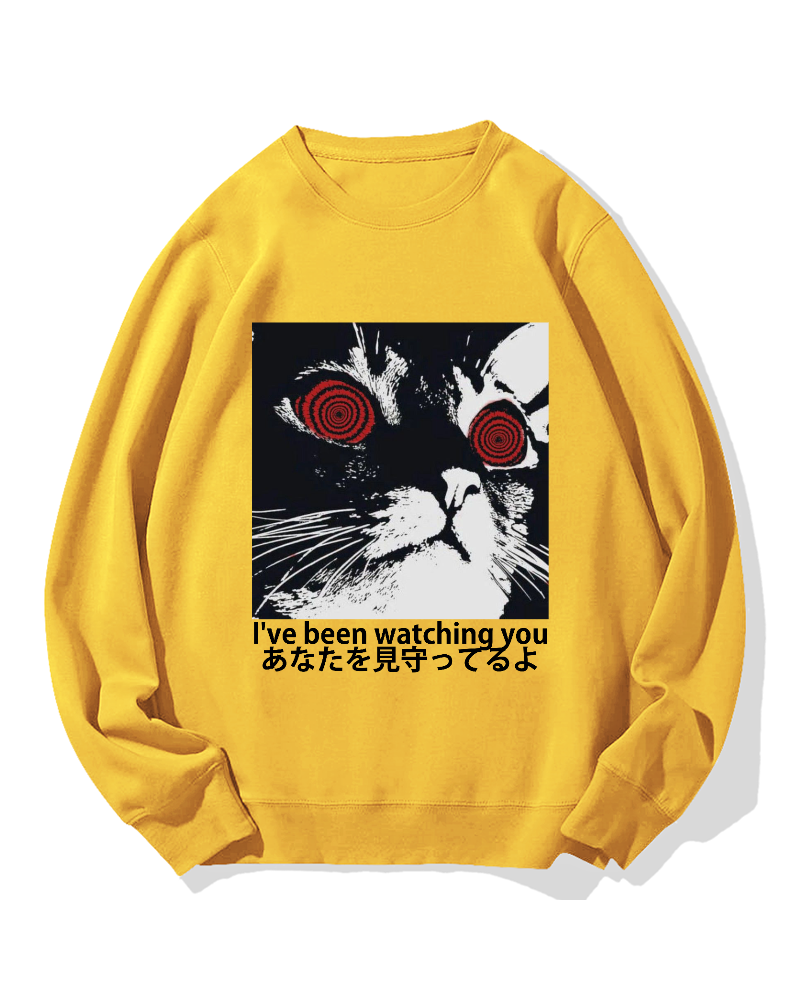 Cat is watching you Cotton Sweatshirt