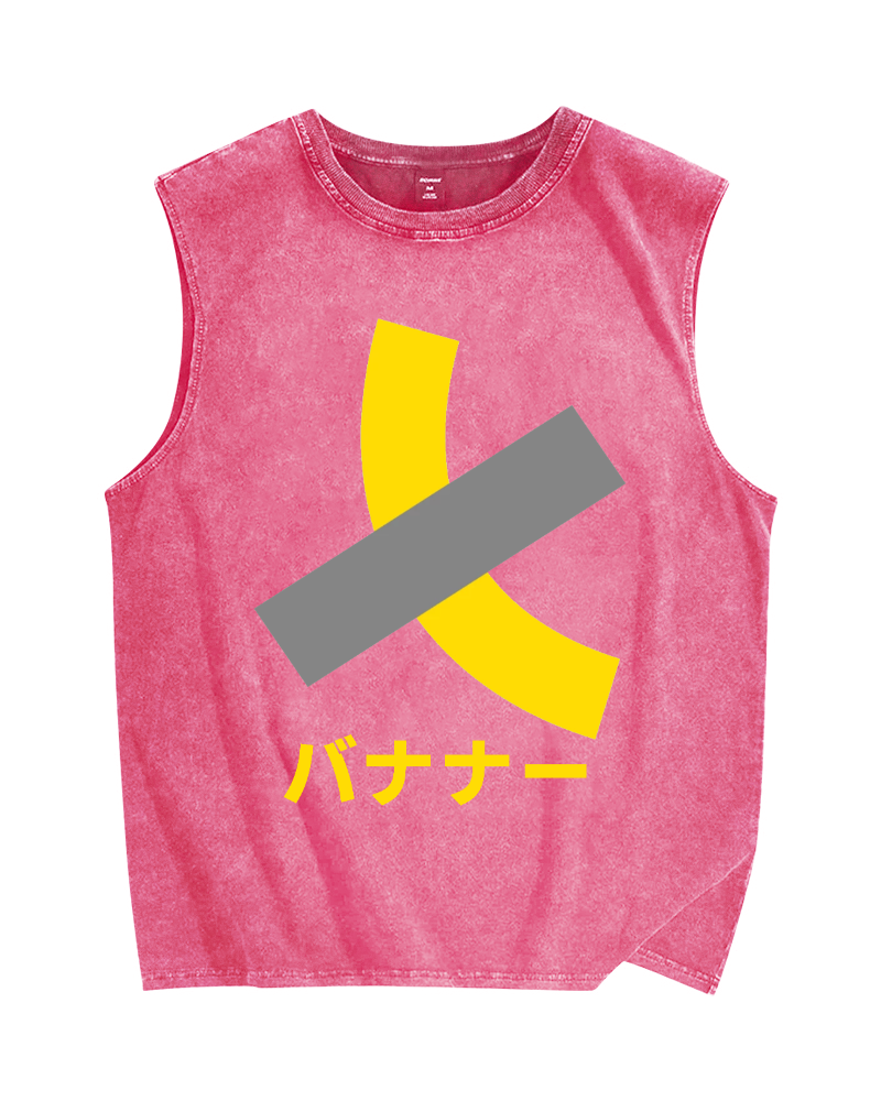 Sticky banana Vintage Distressed Washed Tank Top