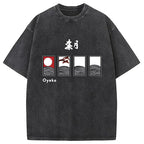 Hanafuda August Suite Japanese Washed T-Shirt