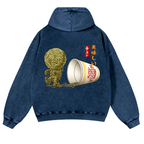 Ramen Mummy Vintage Washed Cotton Back Art Hoodie