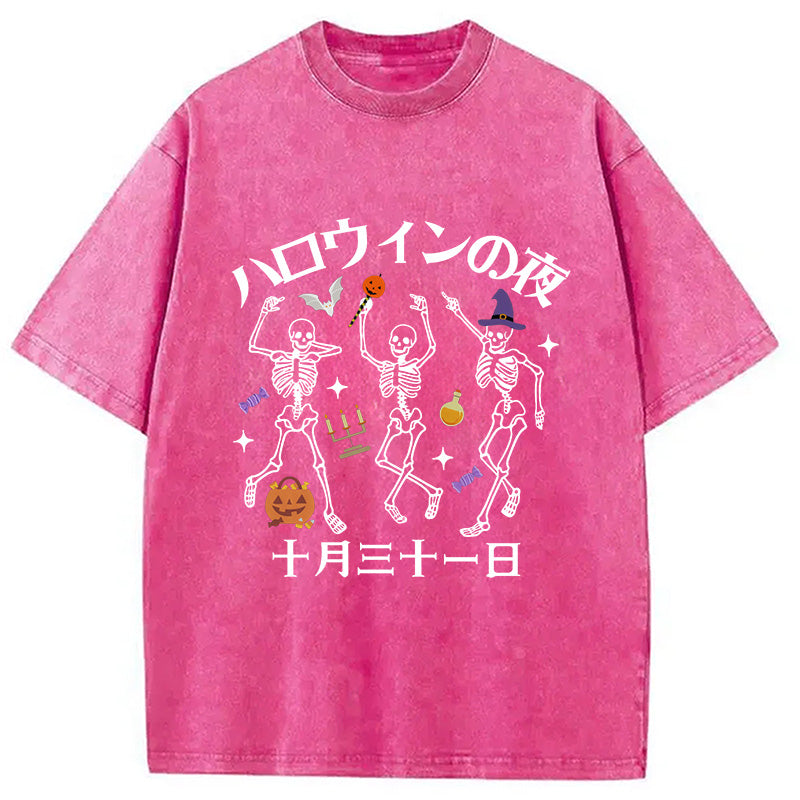 Happy Halloween Japanese Washed T-Shirt