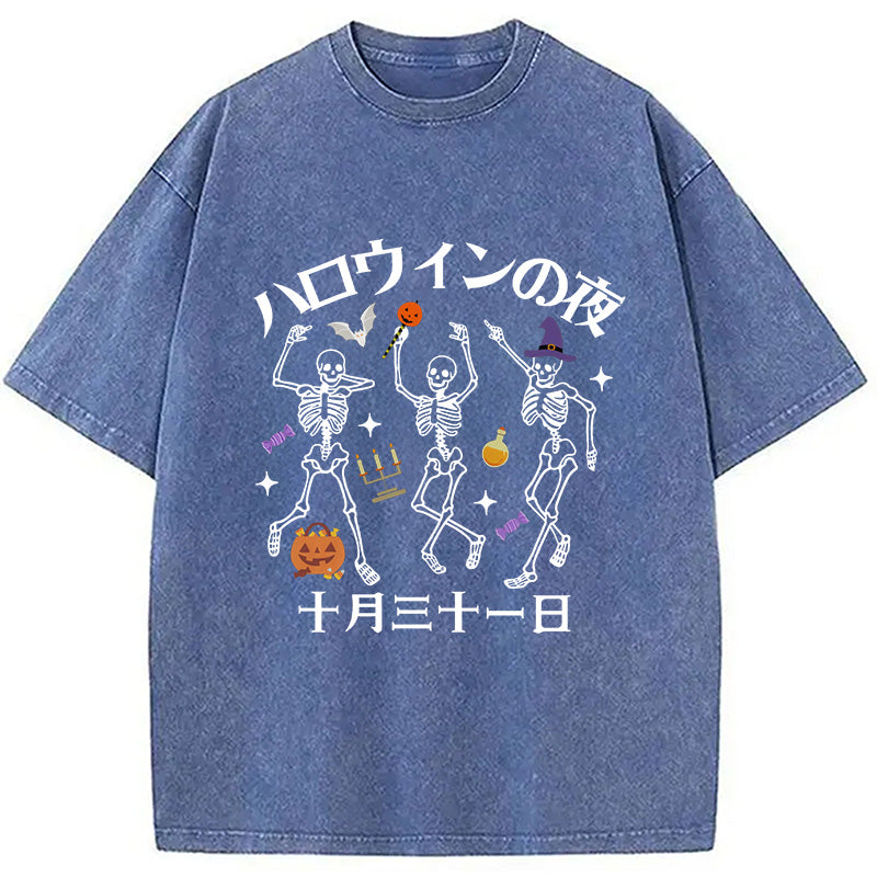Happy Halloween Japanese Washed T-Shirt