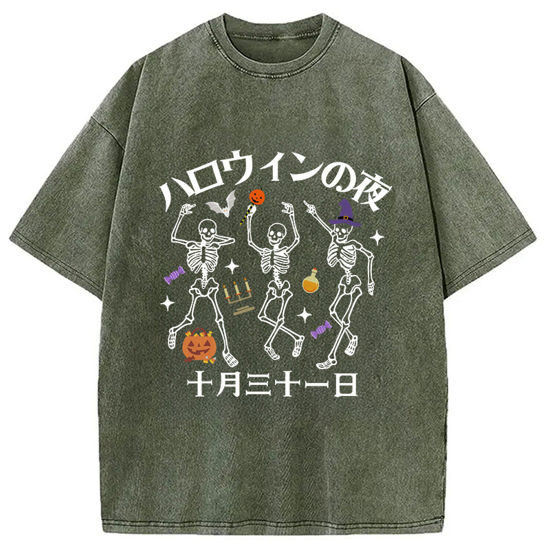 Happy Halloween Japanese Washed T-Shirt