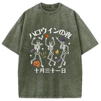Happy Halloween Japanese Washed T-Shirt