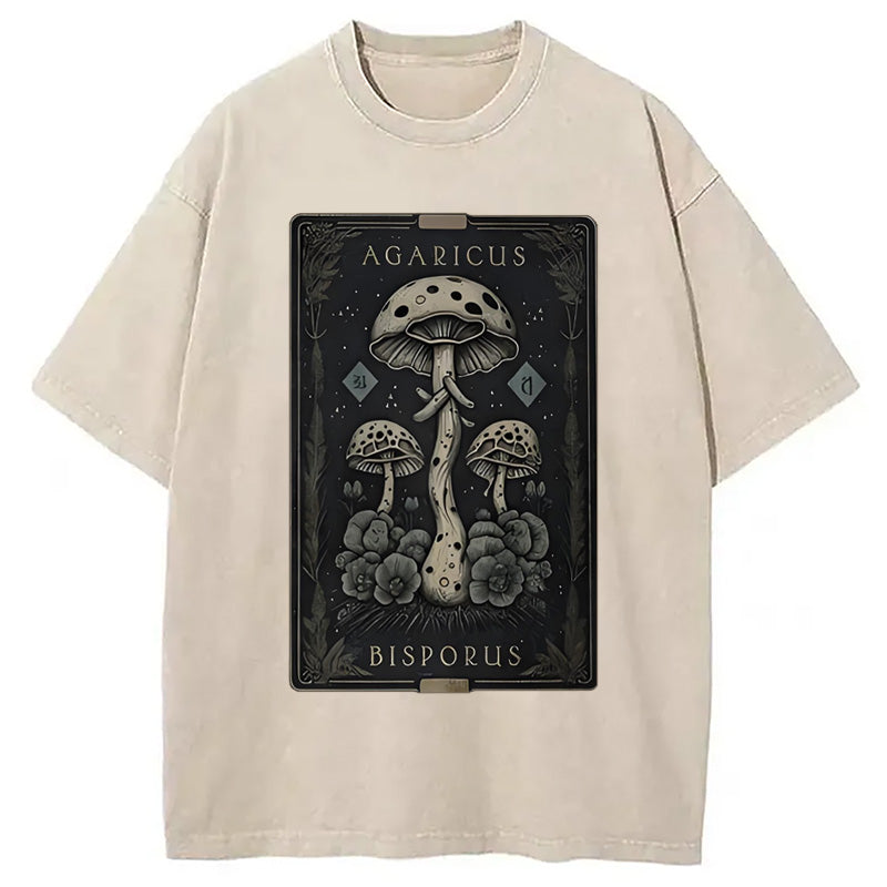 Mushroom Forest Vintage Tarot Washed T-Shirt