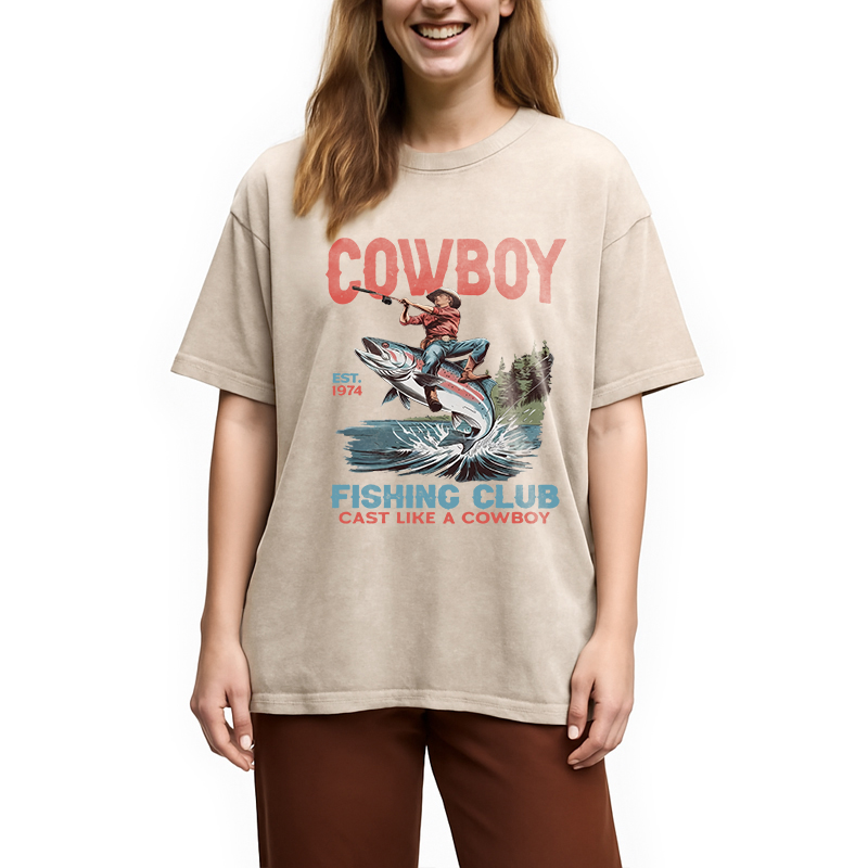 Vintage Cowboy Fish Washed T-Shirt