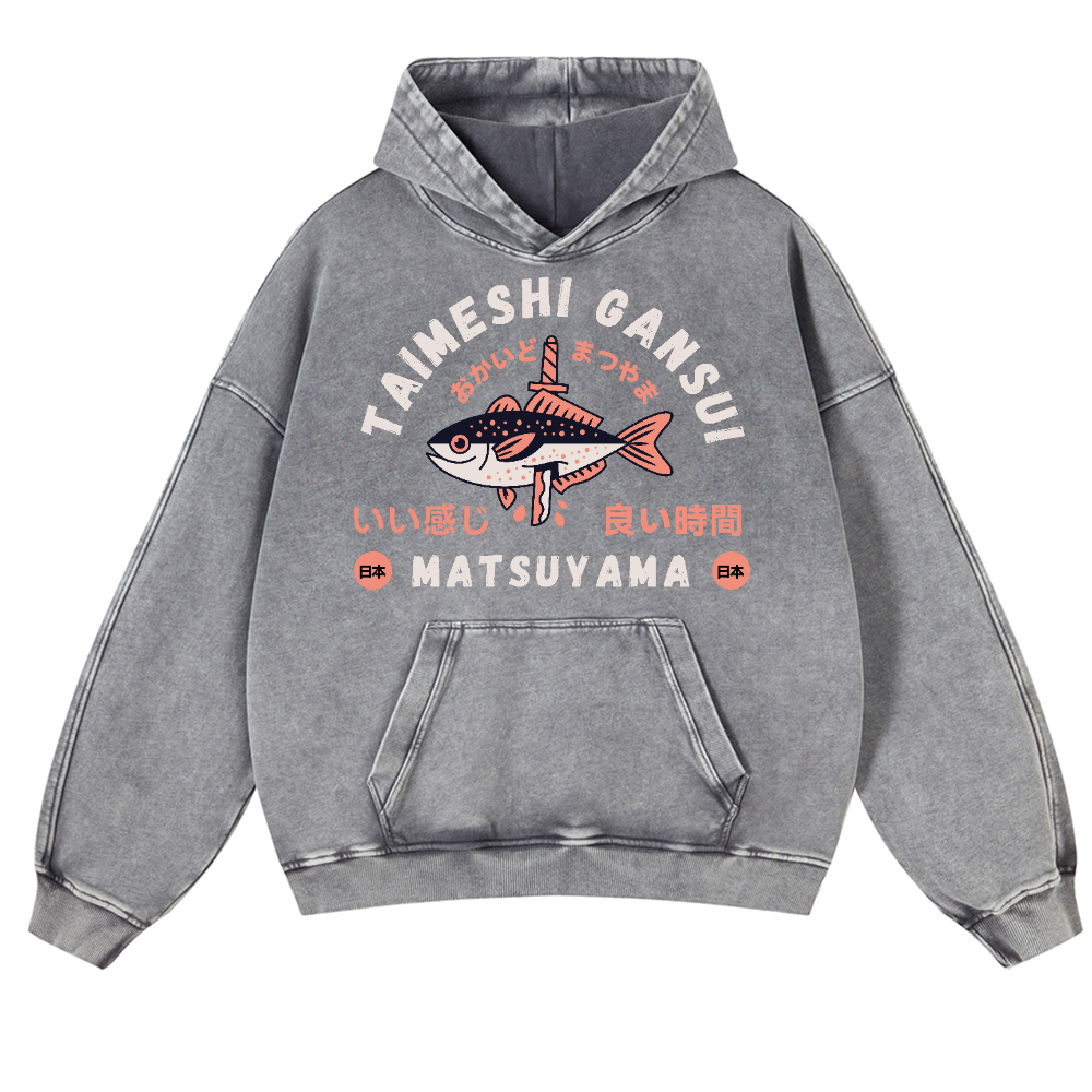 Taimeshi Gansui Vintage Washed Thick Cotton Hoodie