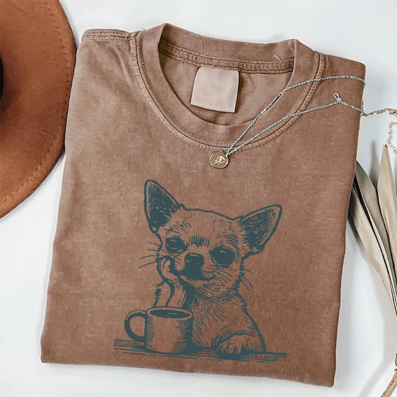 Chihuahua With Coffee T-shirt
