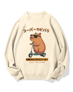 Osaka Capybara Scooter Cotton Sweatshirt