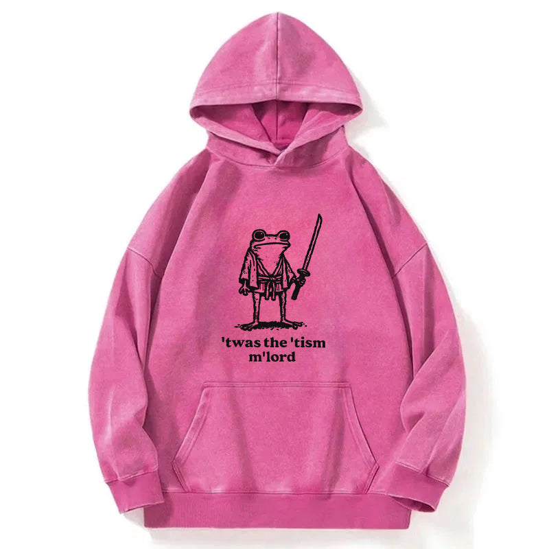 Focused Samurai Frog Washed Hoodie