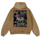 Frog's Void Excuse Vintage Washed Cotton Back Art Hoodie