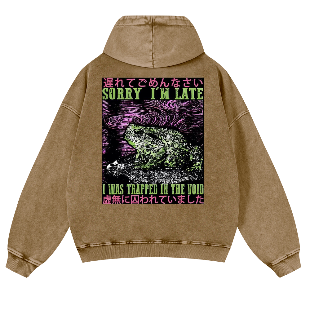 Frog's Void Excuse Vintage Washed Cotton Back Art Hoodie
