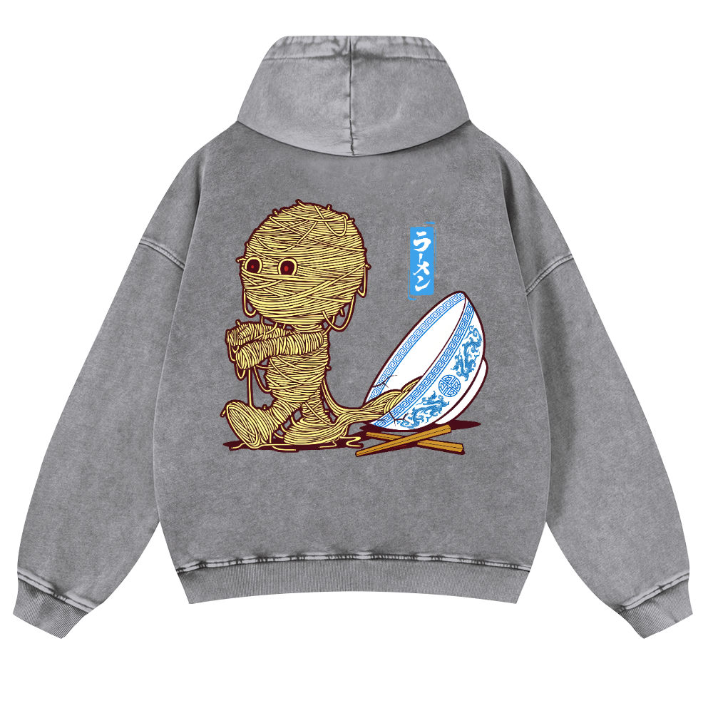 Ramen Yummy Vintage Washed Cotton Back Art Hoodie