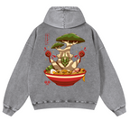 Bonsai Ramen Vintage Washed Cotton Back Art Hoodie