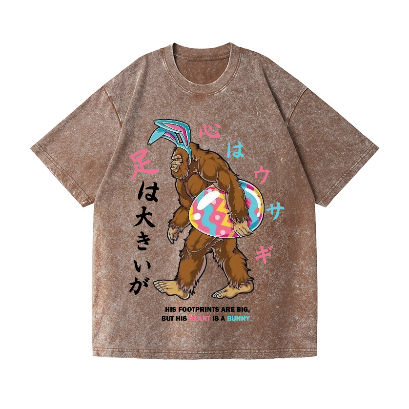 Easter Bigfoot Vintage Wash Japanese Design T-Shirt