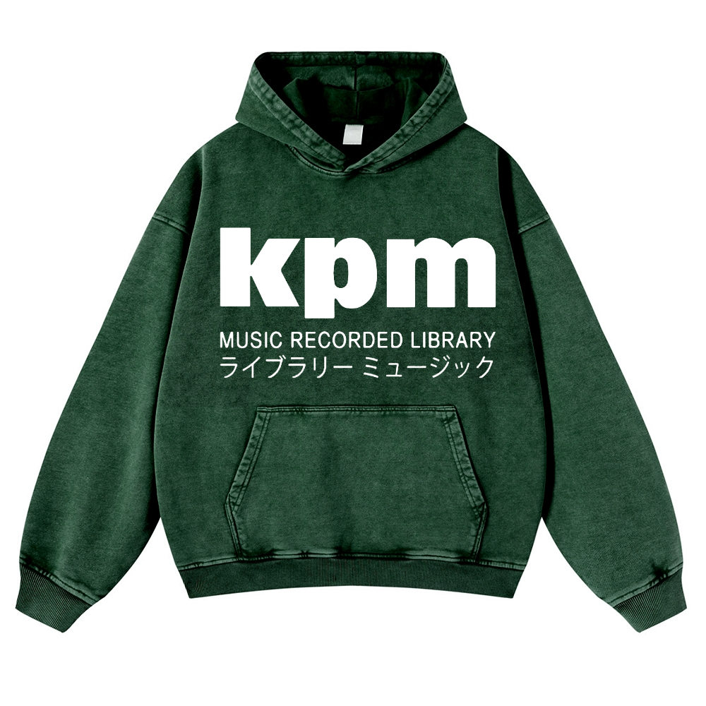 KPM Music Recorded Library Vintage Washed Thick Cotton Hoodie