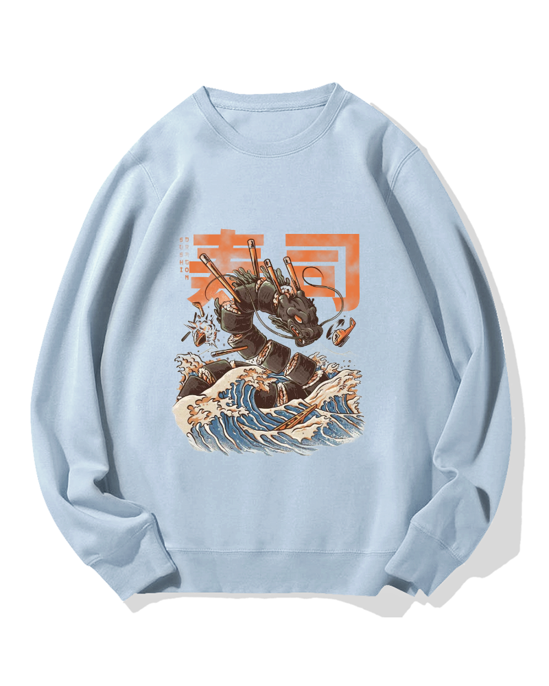 Sushi Dragon Monster Cotton Sweatshirt