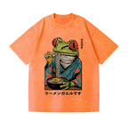 Frog Ramen Vintage Wash Japanese Design T-Shirt