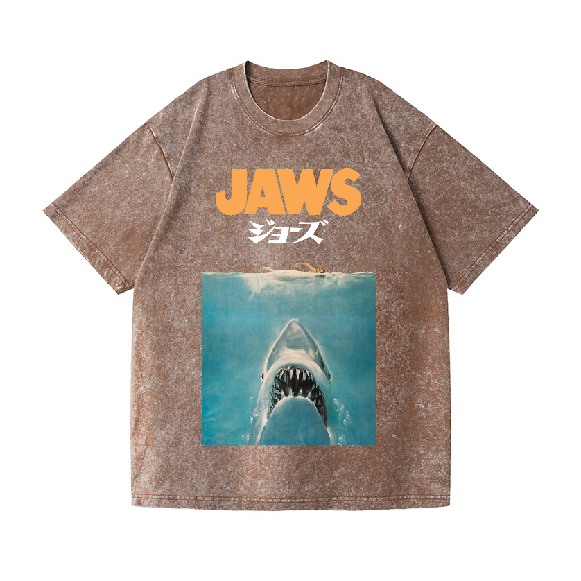 Jaws Shark Vintage Wash Japanese Design T-Shirt