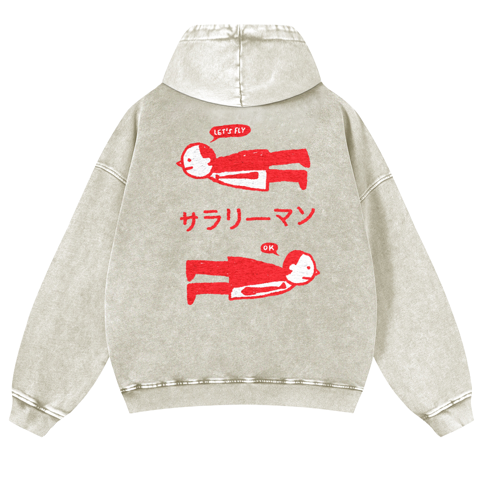 People Vintage Washed Cotton Back Art Hoodie