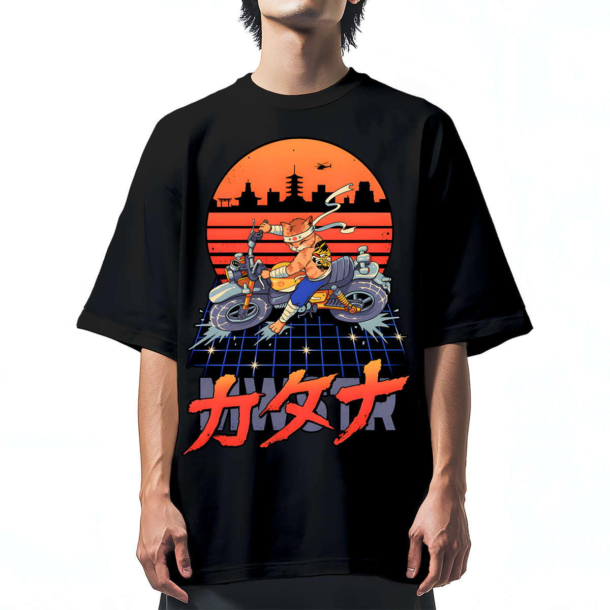 Neo Kyoto Biker Slide Catana Cotton casual T-shirt