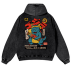Spicy Dinosaur Vintage Washed Cotton Back Art Hoodie