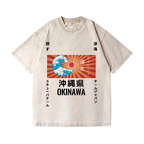 Okinawa Wave Vintage Wash Japanese Design T-Shirt