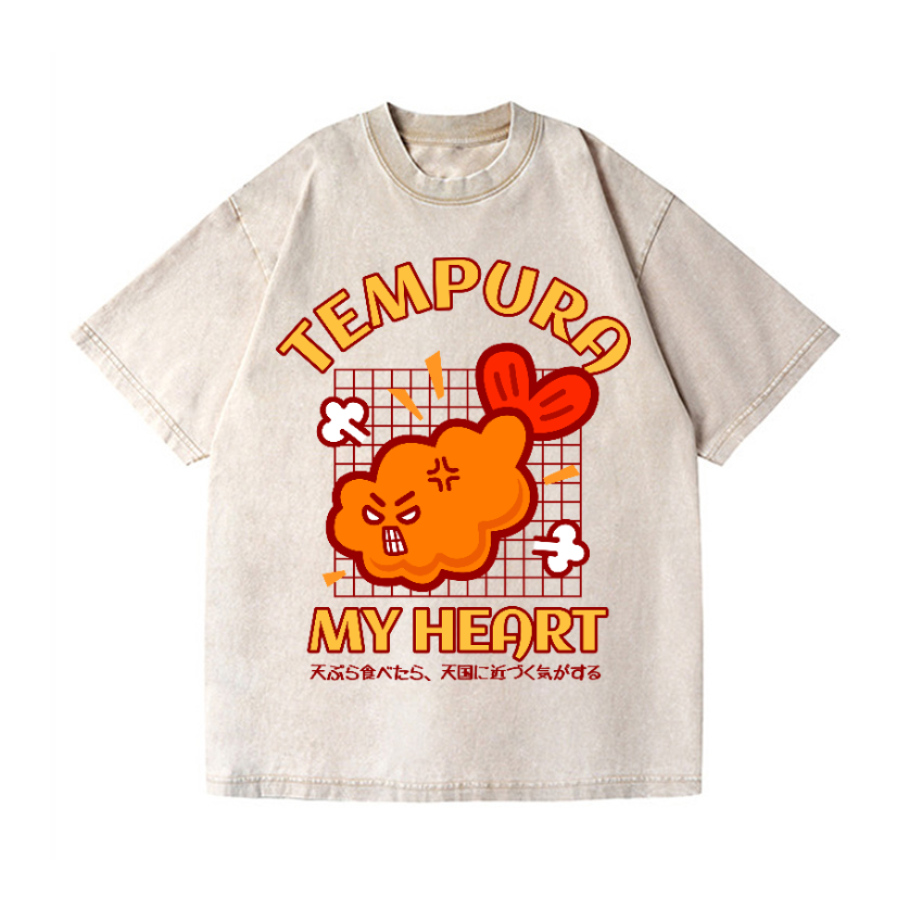 Tempura My Heart Vintage Wash Japanese Design T-Shirt